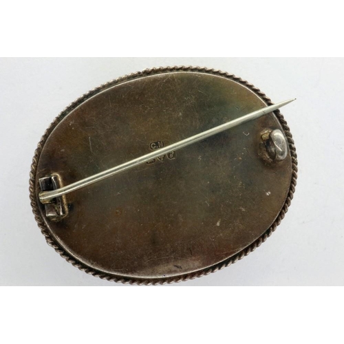 40 - Charles Horner silver brooch set with green and blue opal hallmarked Chester assay, L: 40 mm. P&P Gr... 