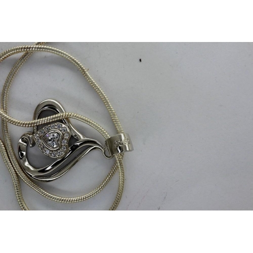 44 - Four 925 silver pendant necklaces, largest L: 40 cm. P&P Group 1 (£14+VAT for the first lot and £1+V... 