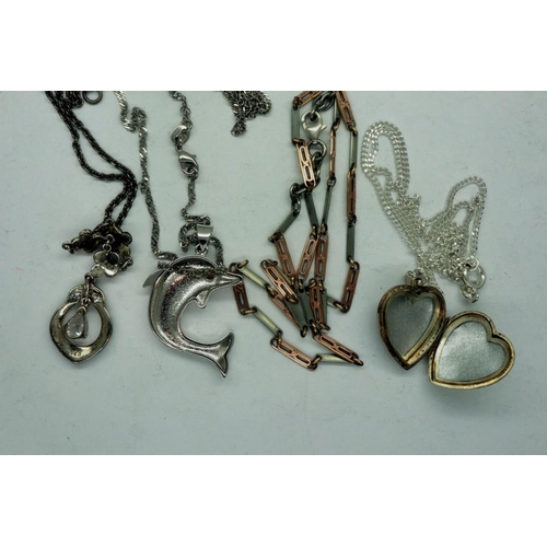 60 - Four 925 silver necklaces, largest L: 42 cm. P&P Group 1 (£14+VAT for the first lot and £1+VAT for s... 