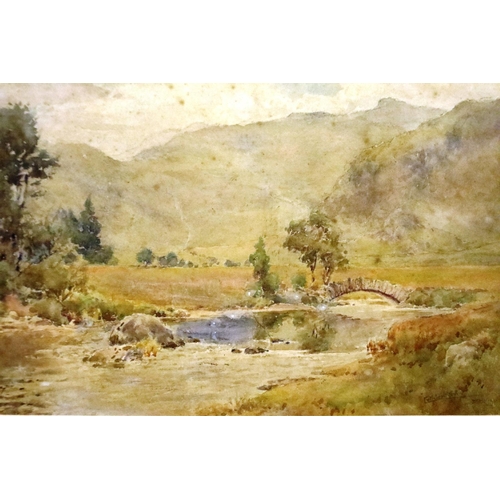 2070 - Cuthbert Rigby (1850-1935): watercolour, view of the Lake District, 27 x 19 cm. Not available for in... 