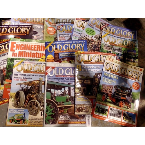 1010 - Box of Old Glory steam engine magazines. Not available for in-house P&P