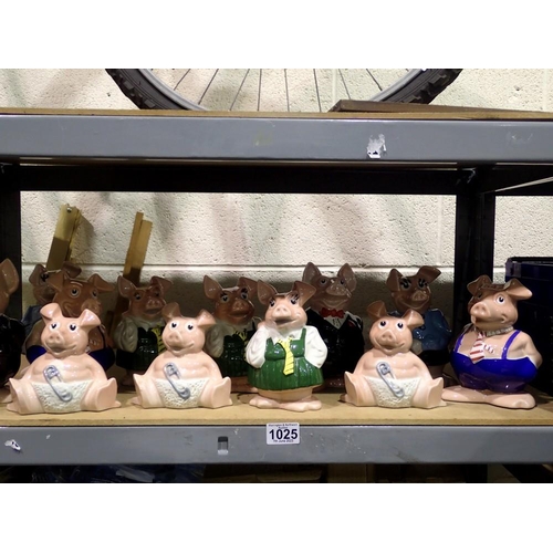 1025 - Twelve Wade NatWest pigs all with stoppers. Not available for in-house P&P