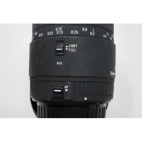 446 - Sigma EX 50mm DG Macro Lens f 2.8 with hood and EX Sigma Lens case. P&P Group 1 (£14+VAT for the fir... 