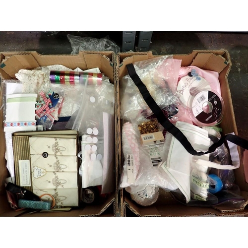 1194 - Two boxes of mixed craft and haberdashery items. Not available for in-house P&P