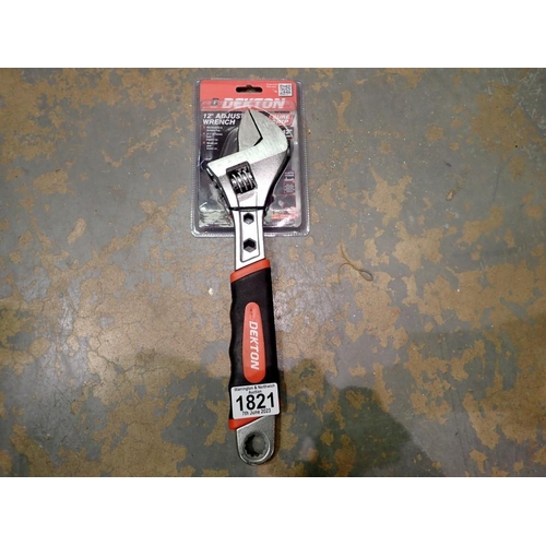 1821 - New and unused 12 inch adjustable wrench. P&P Group 1 (£14+VAT for the first lot and £1+VAT for subs... 