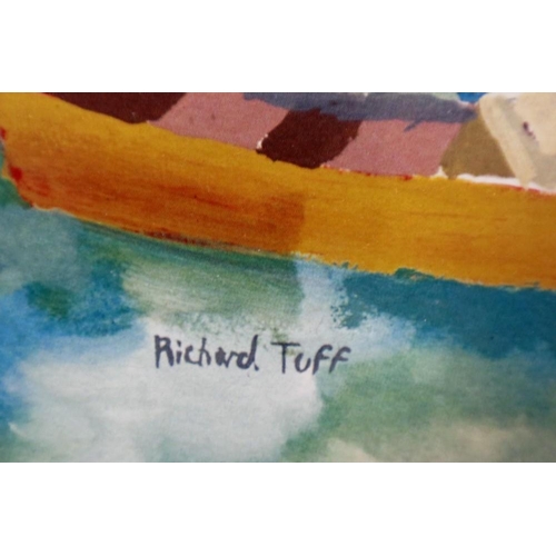 2005 - Richard Tuff (B.1965): colour lithograph, boating scene, 50 x 35. Not available for in-house P&P