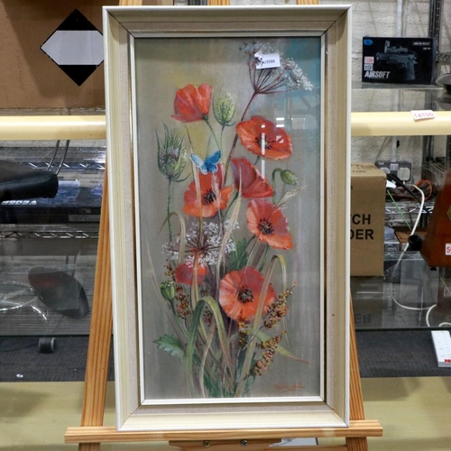 2028 - Roy Stringfellow (1921-2008): Pastels on paper, Poppies and Wild Grasses, 29 x 59 cm. Not available ... 