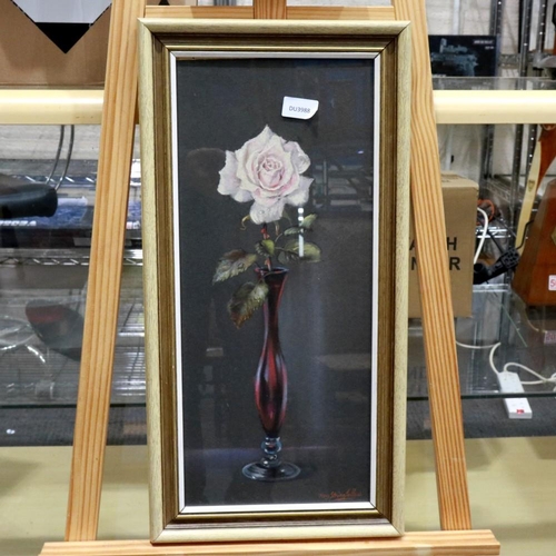 2029 - Roy Stringfellow (1921-2008): Pastels on paper, Rose in a Bud Vase, 22 x 50 cm. Not available for in... 