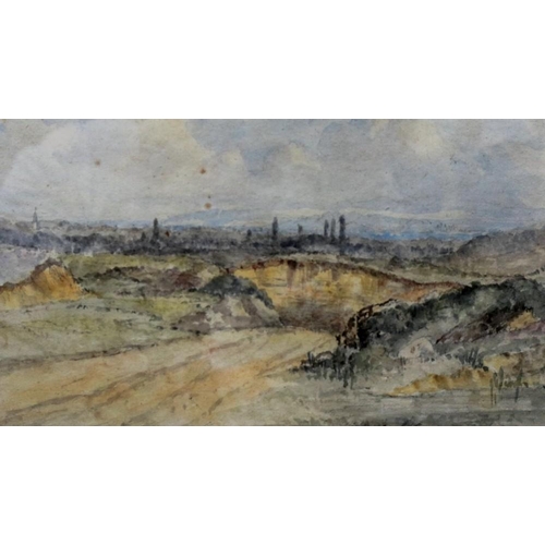 2037 - Myles Birket Foster (1825-1899): watercolour, sketch of a Surrey landscape, deleted from one of his ... 