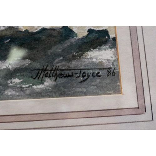 2039 - J Matthews-Joyce (20th century): Watercolour, Pier Head with Crashing Waves, dated 1986, 52 x 35 cm.... 