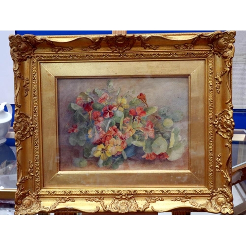 2041 - An unattributed 19th century watercolour still life of a floral arrangement, unsigned, 22 x 32 cm. N... 