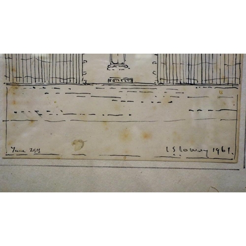 2046 - After Lawrence Stephen Lowry (1887-1976): pen sketch, signed L S Lowry and dated 1961. Not available... 