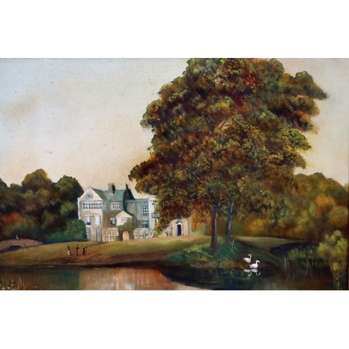 2054 - Tom Riley (20th century): oil on canvas, Bewsey Old Hall Warrington, 29 x 39 cm. Not available for i... 