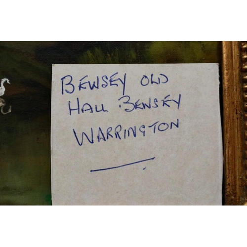 2054 - Tom Riley (20th century): oil on canvas, Bewsey Old Hall Warrington, 29 x 39 cm. Not available for i... 