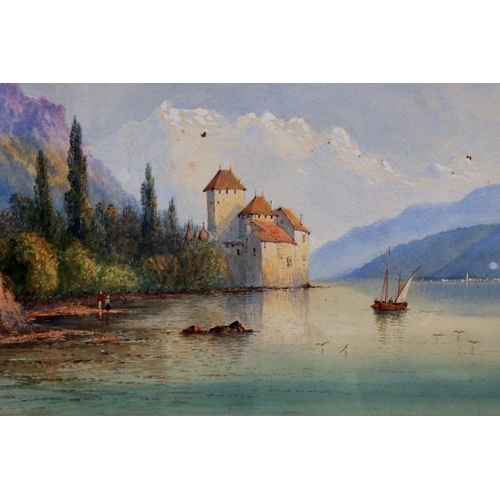 2059 - Edwin St John (1878-1961): a pair of Gouache on a paper, Italian lake scenes, each 23 x 48 cm. Not a... 