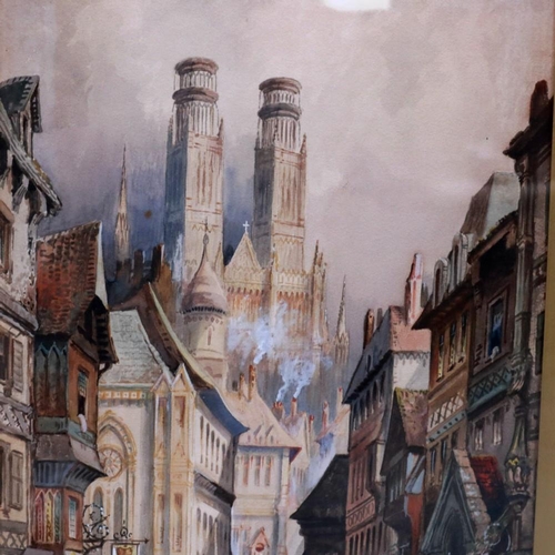 2068 - Charles James Keats RBA (1856-1900): watercolour Orleans, 48 x 31 cm. Not available for in-house P&P