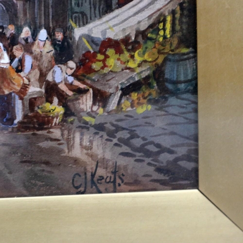 2068 - Charles James Keats RBA (1856-1900): watercolour Orleans, 48 x 31 cm. Not available for in-house P&P