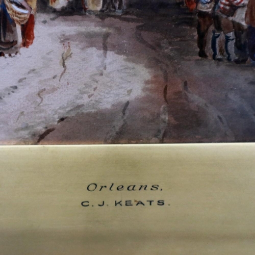 2068 - Charles James Keats RBA (1856-1900): watercolour Orleans, 48 x 31 cm. Not available for in-house P&P