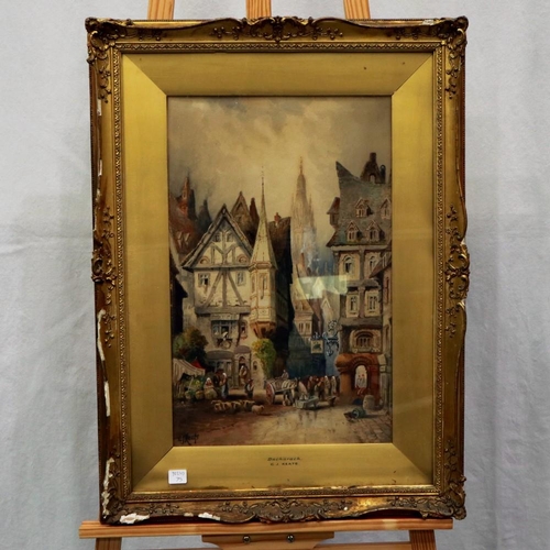 2069 - Charles James Keats RBA (1856-1900): watercolour, Bacharach, 48 x 31 cm. Not available for in-house ... 