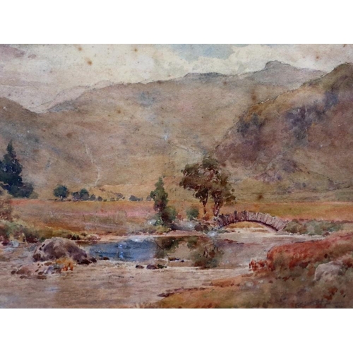 2070 - Cuthbert Rigby (1850-1935): watercolour, view of the Lake District, 27 x 19 cm. Not available for in... 