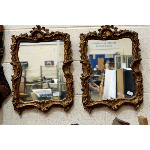 2089 - A pair of 19th century continental gilt framed wall mirrors, each 58 x 41 cm, some minor losses/dama... 