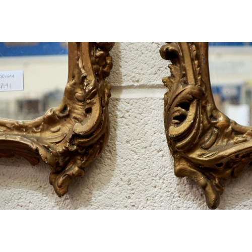 2089 - A pair of 19th century continental gilt framed wall mirrors, each 58 x 41 cm, some minor losses/dama... 