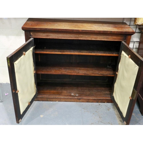 2101 - A 19th century rosewood bookcase with latticed doors and single interior shelf, 100 x 33 x 82 cm H, ... 