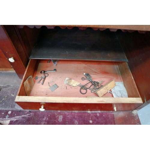 2106 - A Victorian walnut secretaire chest, the fitted top drawer above three further drawers and raised on... 