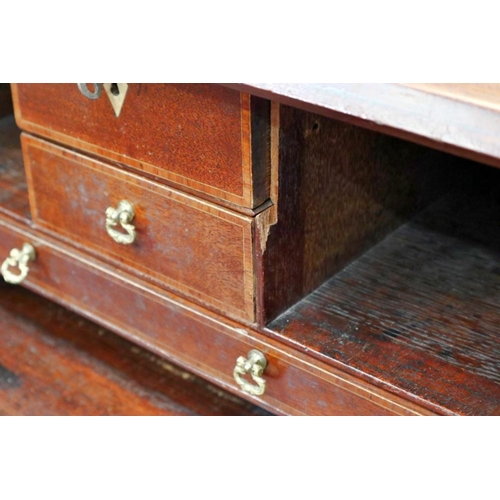 2135 - Inlaid mahogany four drawer bureau with fitted interior, 104 x 54 x 106 cm H. Not available for in-h... 