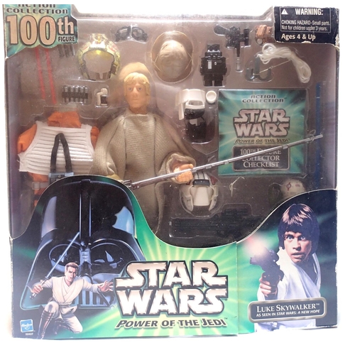 2084 - Boxed Hasbro Star Wars Power of The Jedi 100th figure, Luke Skywalker action figurine. P&P Group 1 (... 
