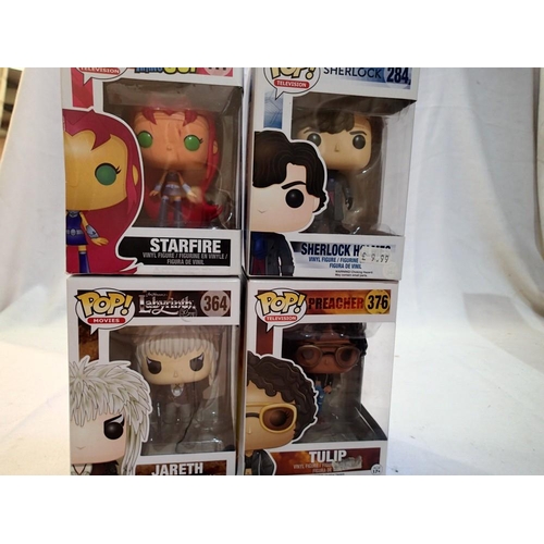 2089 - Four Funko Pops from television/movies comprising Starfire, Sherlock, Tulip and Jareth. All excellen... 