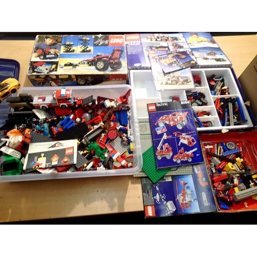 2095 - Quantity of assorted Lego, all unchecked for completeness, with build books, boxes in poor condition... 