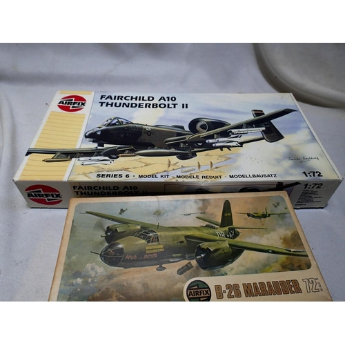 2111 - Two Airfix 1/72 scale aircraft kits to include Fairchild Thunderbolt and Martin Marauder, appear com... 