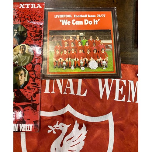2162 - LFC memorabilia, including ticket stubs, 1992 flag, records etc, with a 1930s photograph of Belton F... 
