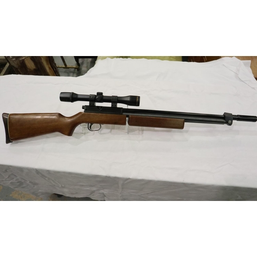 2101 - Sharp Innova .22 calibre air rifle, adjustable power, 4 x 32 scope mediator, scope is clear no milde... 