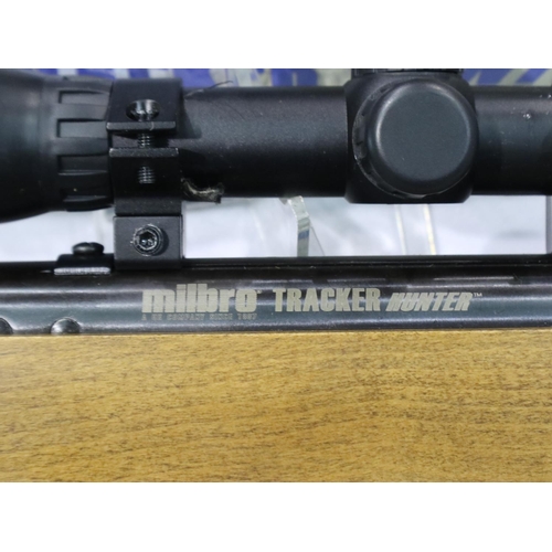 2109 - Milbro Tracker Hunter .22 air rifle with scope, boxed, optic is clear, stock in perfect condition, a... 