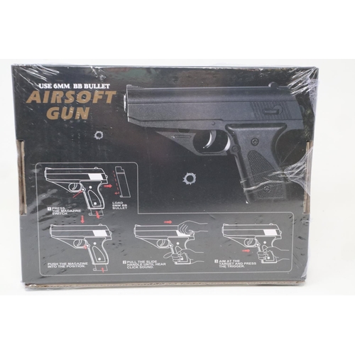 2115 - New old stock airsoft pistol, model V7, silver grey, boxed and factory sealed. P&P Group 2 (£18+VAT ... 