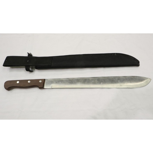2130 - Bolo Machete with canvas sheath. P&P Group 2 (£18+VAT for the first lot and £3+VAT for subsequent lo... 
