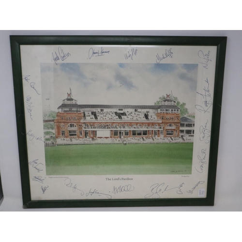 2161 - South African Cricket Tourists at Lords, signed print by David Gentleman, 50 x 42 cm. POSTAGE EXCLUD... 