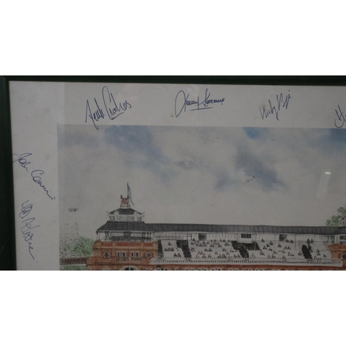 2161 - South African Cricket Tourists at Lords, signed print by David Gentleman, 50 x 42 cm. POSTAGE EXCLUD... 