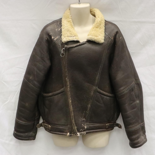 2170 - WWII or post WWII Irvin leather flying jacket, wool lined, no moth holes generally good order with s... 