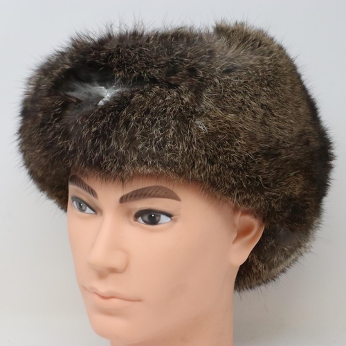 2175 - WWII German Rabbit Fur Winter Hat, also known as The Eastern Front Cold Cap. P&P Group 2 (£18+VAT fo... 
