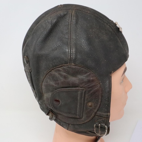 2188 - Third Reich National Socialist Flyers Corps flying helmet with hand sewn badge. Most likely worn in ... 