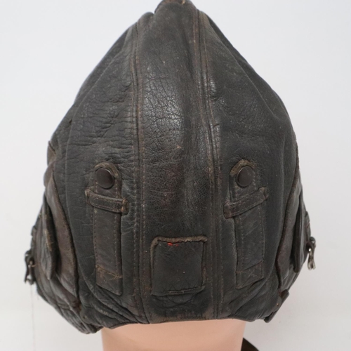 2188 - Third Reich National Socialist Flyers Corps flying helmet with hand sewn badge. Most likely worn in ... 