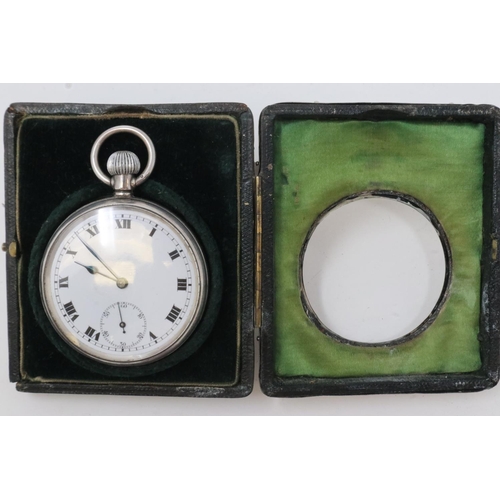 2199 - British 1904 hallmarked silver pocket watch travel case awarded to Capt J R Evans, 24th Reg. of Foot... 