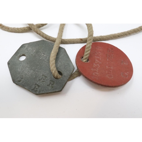 2200 - WWII British Army Dog Tags on original String. P&P Group 1 (£14+VAT for the first lot and £1+VAT for... 