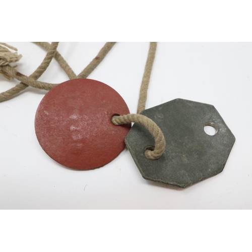 2200 - WWII British Army Dog Tags on original String. P&P Group 1 (£14+VAT for the first lot and £1+VAT for... 