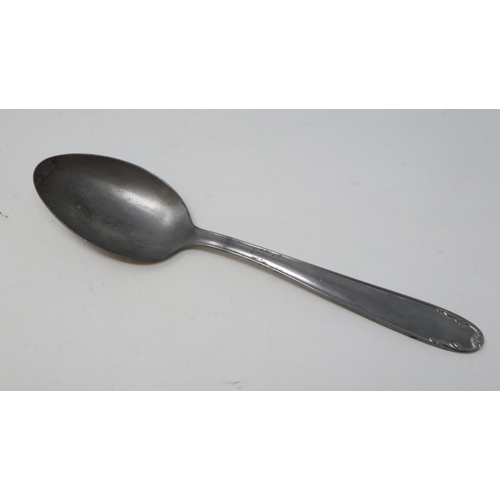 2201 - Third Reich Waffen SS Totenkopf spoon, the bowl pitted in a similar reaction to stirring chemicals. ... 