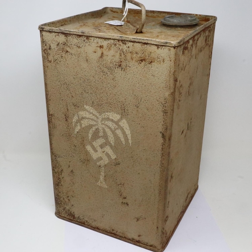 2210 - WWII British flimsy water can, reputedly captured and reused by the Germans. P&P Group 2 (£18+VAT fo... 