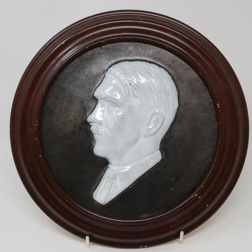 2237 - A rare ceramic stoneware bust profile of Adolf Hitler, pre WWII 1930s, a period piece but set in a l... 